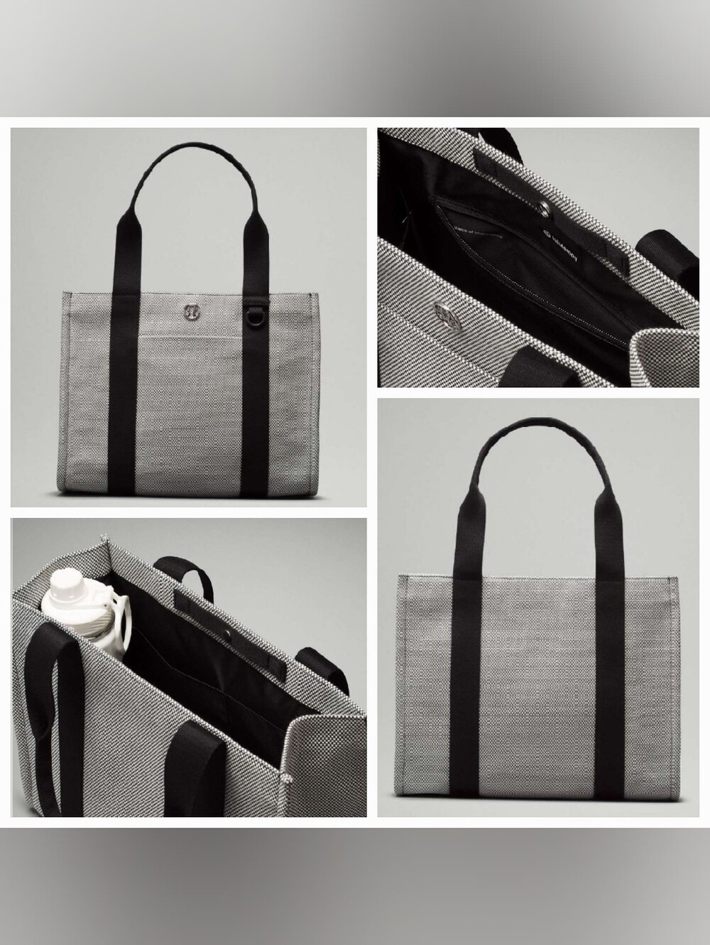 Lululemon Two-Tone Canvas Tote Bag 10L, Like New ... Anchor Black / Light Ivory